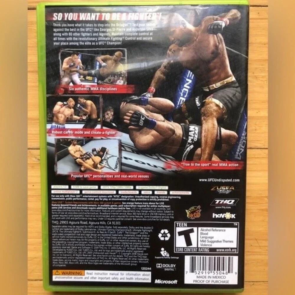 UFC Undisputed 2009 (Microsoft XBOX 360, 2009)